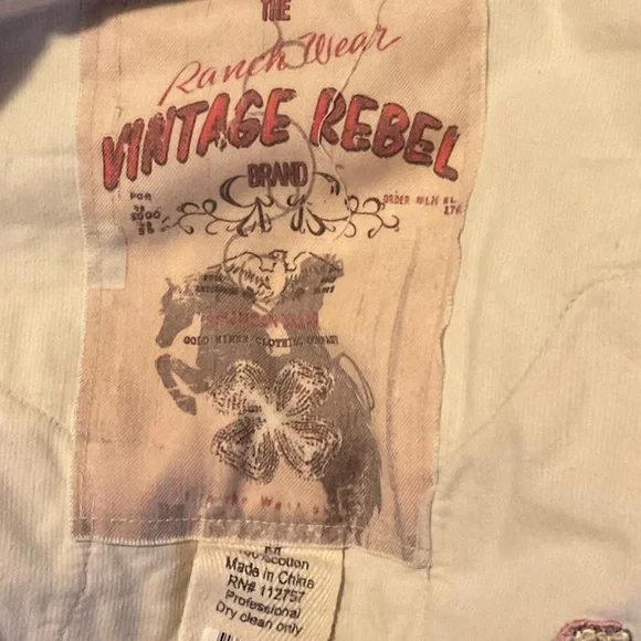 Whimsical Westen-Wear, snap button tan corduroy blouse - Picture 12 of 16